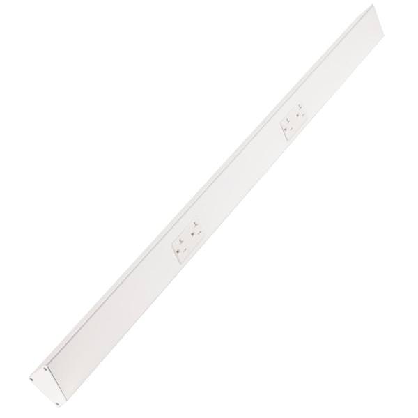 36" 20 amp 120 volt White 2 Duplex Receptacle Under Cabinet Power Strip